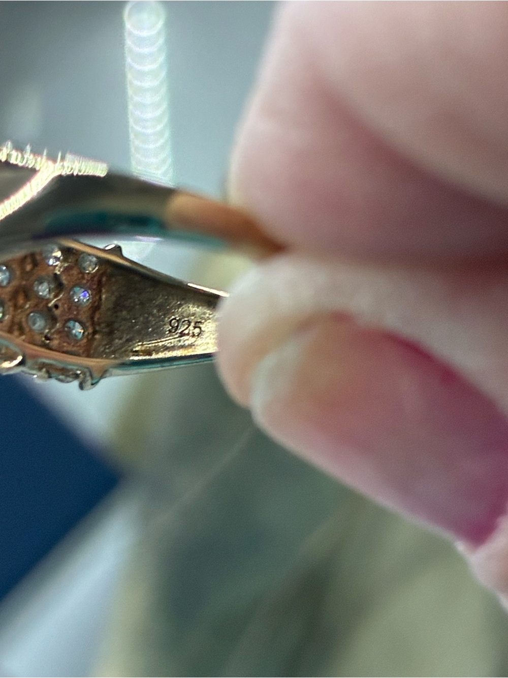 Gold over sterling silver diamond anniversary band - Picture 5 of 5